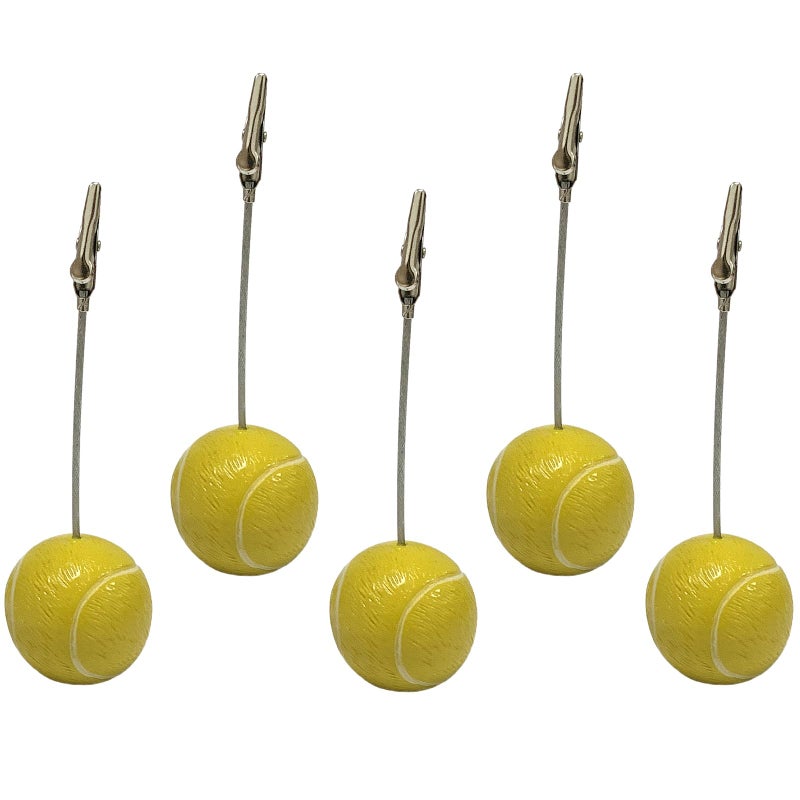 Xiaoyztan Card Stand Memo Clip,Tennis Picture Holder Table Stand Note Paper Clip for Table Party Favors Photo Stand Events Decoration,Pack of 5 - Image 1